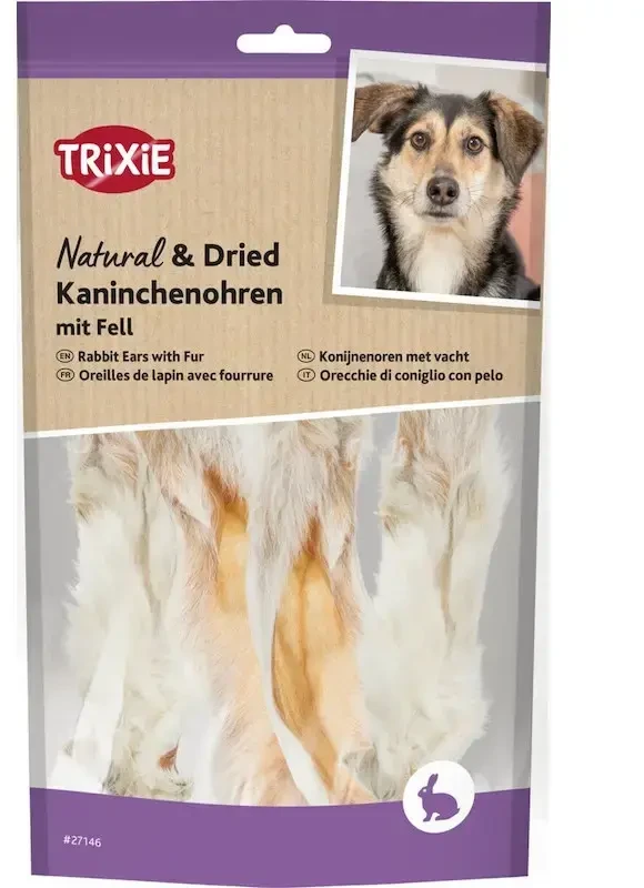 Trixie Triušio ausys su kailiu, skanėstas šunims, 100 g