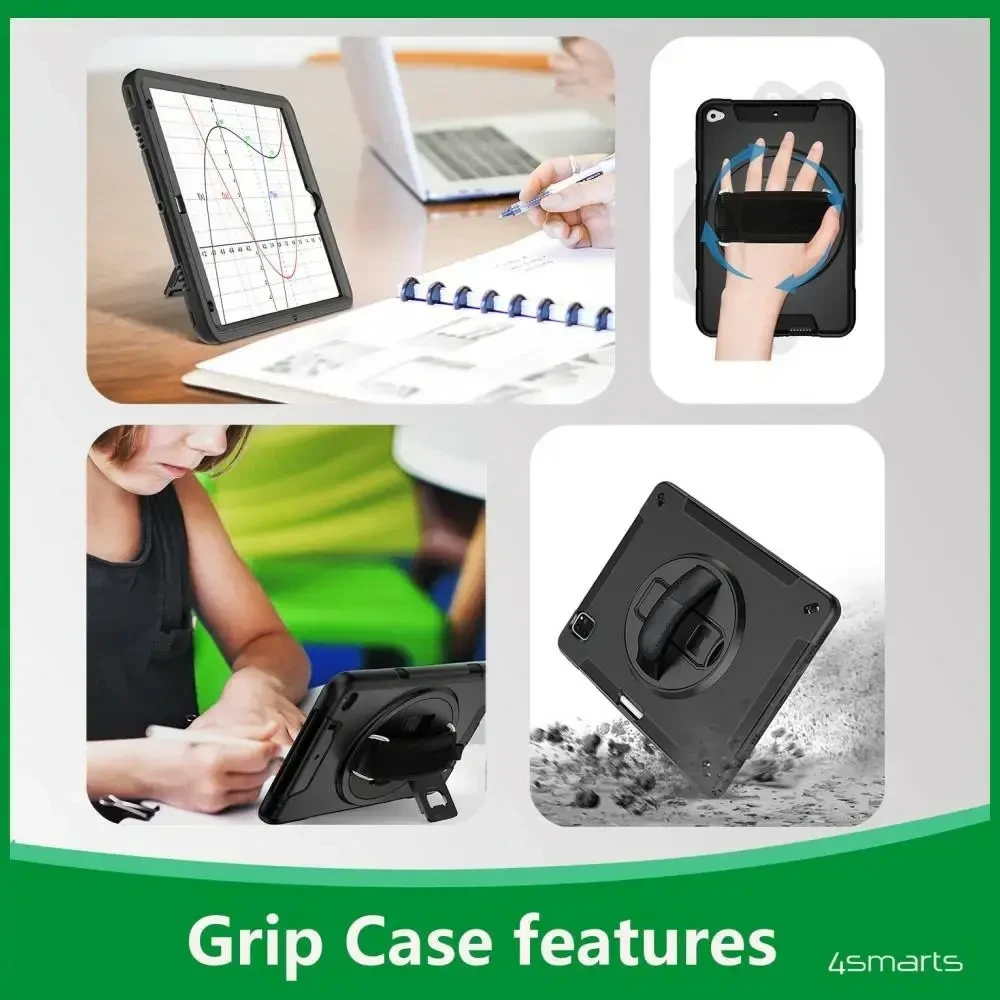 4smarts Rugged Case Grip, skirta Apple iPad 10.2 (2020) / iPad 10.2 (2019) – juoda