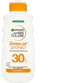 Garnier Ambre Solaire Hydra 24h Protect didelės apsaugos pienelis SPF 30 - Pienelis nuo saulės