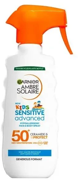 Garnier Ambre Solaire Kids Sensitive Advanced Purškiklis Sun Losjonas kūnui