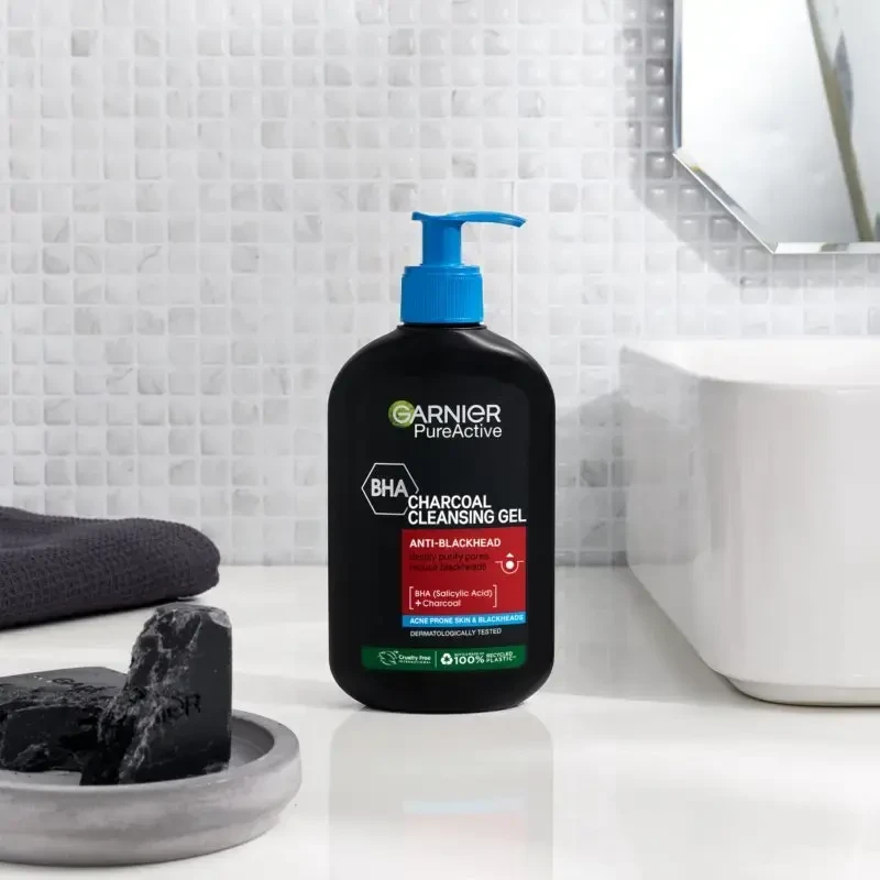 „Garnier Pure Active Charcoal Cleansing Gel“ valomasis gelis Unisex, 250 ml