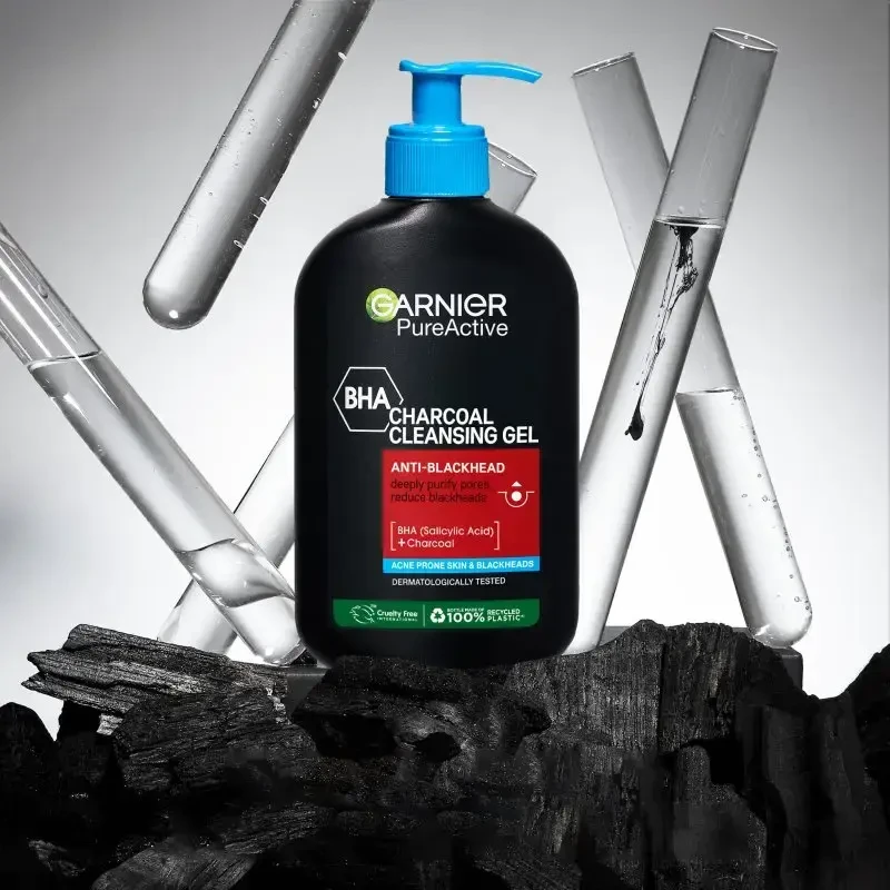 „Garnier Pure Active Charcoal Cleansing Gel“ valomasis gelis Unisex, 250 ml