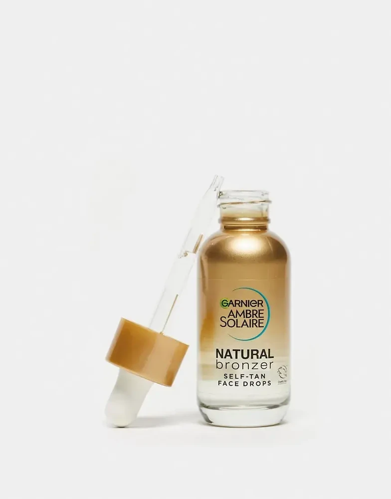 Garnier Ambre Solaire Natural Bronzer Self-Tan Face Drops savaiminio įdegio lašai veidui, 30 ml
