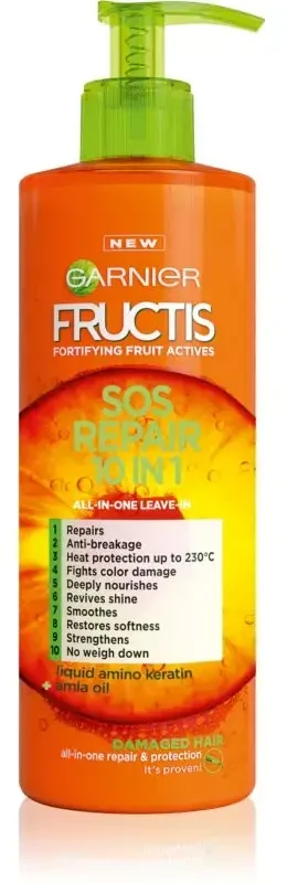 Garnier Fructis SOS Repair plaukų serumas 10 IN 1 moterims, 400 ml