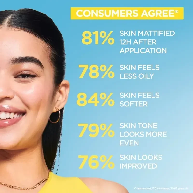 Garnier Grynas aktyvus BHA + niacinamidas Dieninis UV odos defektų šalinantis fluidas Kreminis