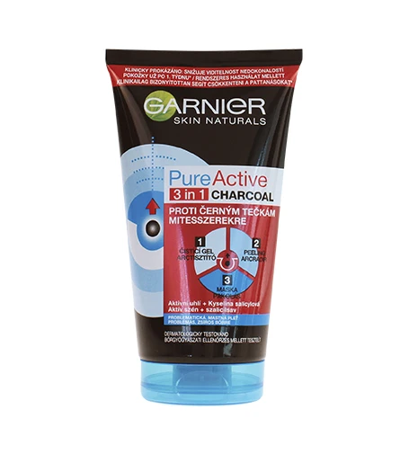 Garnier Pure Active 3in1 unisex veido kaukė, 150 ml