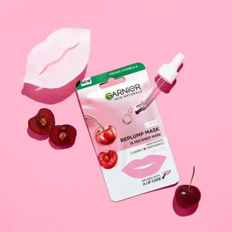 Garnier Skin Naturals Lips Replump Mask veido kaukė moterims, 5 g