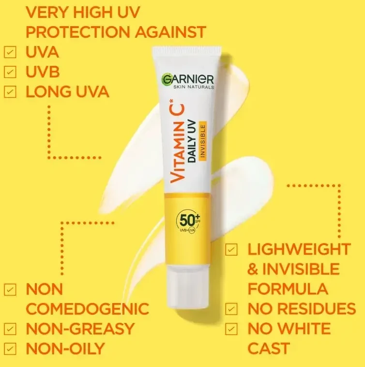 Garnier Skin Naturals vitamino C dieninis kremas su nematomu UV spinduliuote