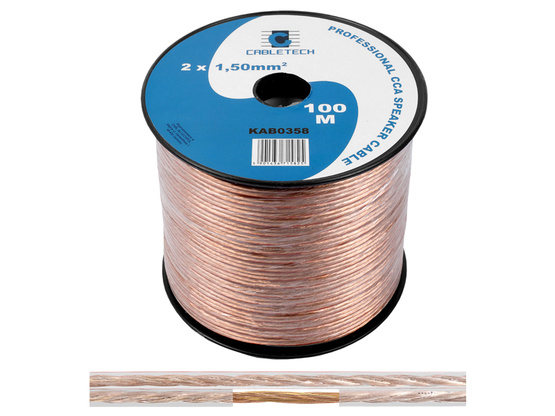 Cabletech Kolonėlių kabelis CCA 1.5mm 1m