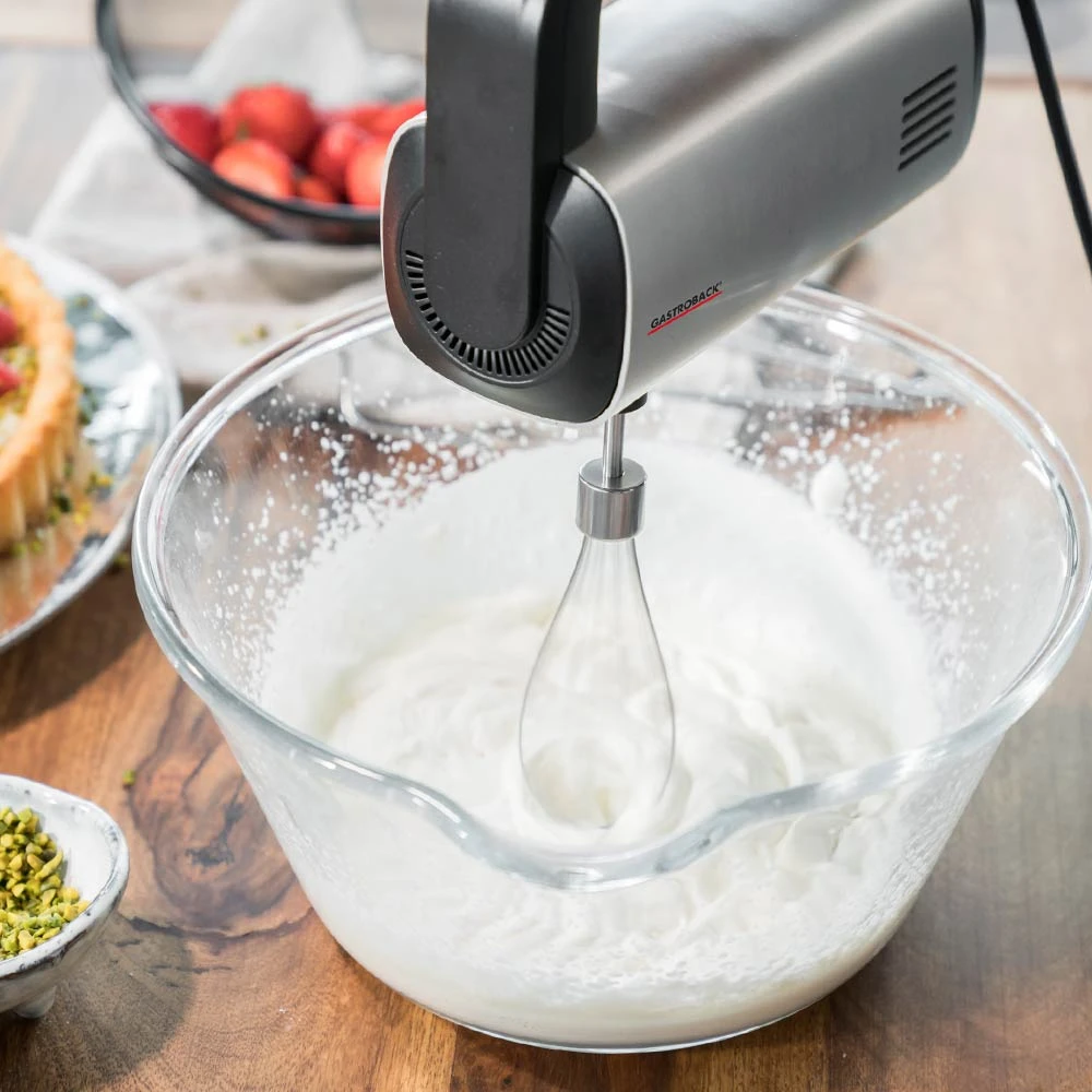 Plakiklis Gastroback Design Hand Mixer Pro 40983 Nerūdijantis plienas/Juodas, Hand mixer, 500 W, Greičių skaičius 5, Shaft material Nerūdijantis plienas, Mini chopper,
