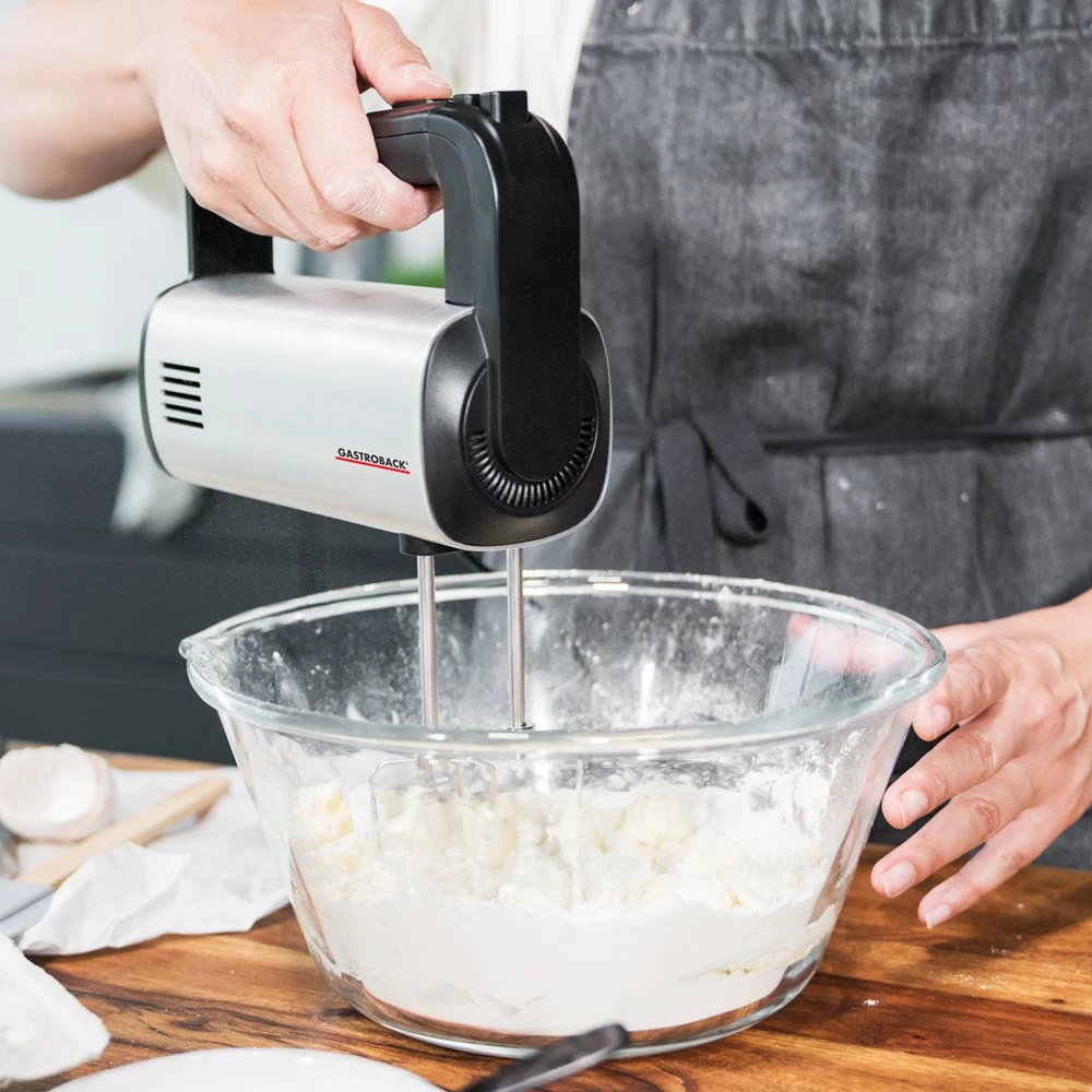 Plakiklis Gastroback Design Hand Mixer Pro 40983 Nerūdijantis plienas/Juodas, Hand mixer, 500 W, Greičių skaičius 5, Shaft material Nerūdijantis plienas, Mini chopper,