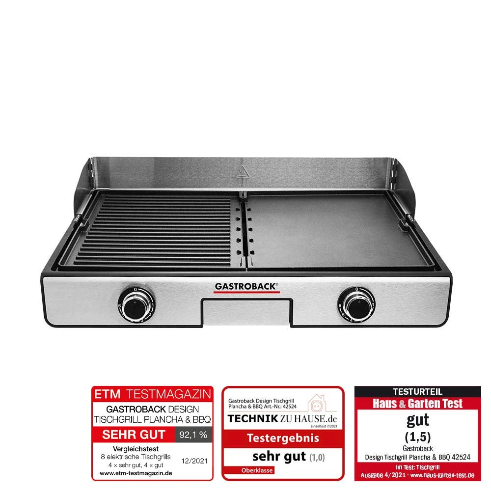 Gastroback 42524 Design Tisch-Grilis Plancha & BBQ 2.000W