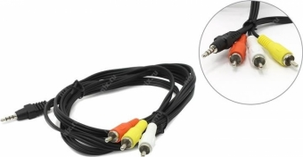 GEMBIRD CCA-4P2R-2M Gembird garso kabelis JACK 3,5 mm (4 kontaktų) M / 3x RCA (CINCH) M, 2M, juodas