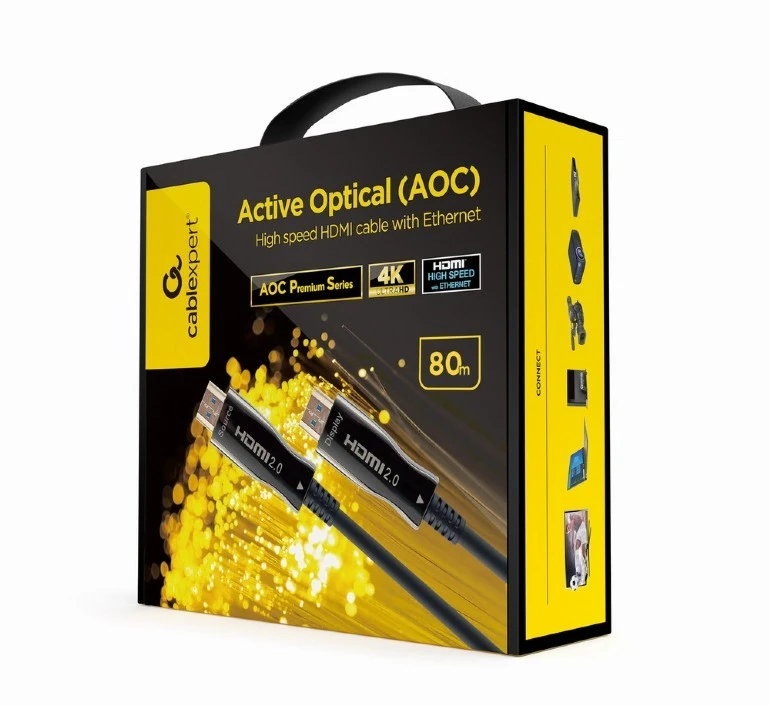 GEMBIRD Active Optical AOC Didelės spartos HDMI laidas su Ethernet AOC Premium Series 80m