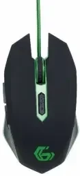 GEMBIRD MUSG-001-G Gembird žaidimų optinė pelė 2400 DPI, 6 mygtukų, USB, juodas su žalias apšvietimu