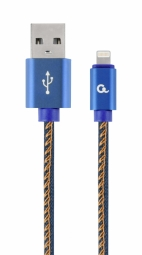 GEMBIRD CC-USB2J-AMLM-2M-BL Gembird Premium džinsai (džinsinis) 8 kontaktų laidas su metalinėmis jungtimis, 2m, mėlynas
