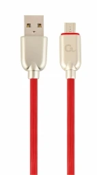 GEMBIRD CC-USB2R-AMmBM-2M-R Gembird Premium guminis Micro-USB įkrovimo ir duomenų kabelis, 2m, raudonas