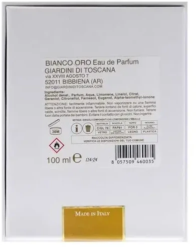 Giardini Di Toscana Bianco Oro EDP parfumuotas vanduo unisex, 100 ml