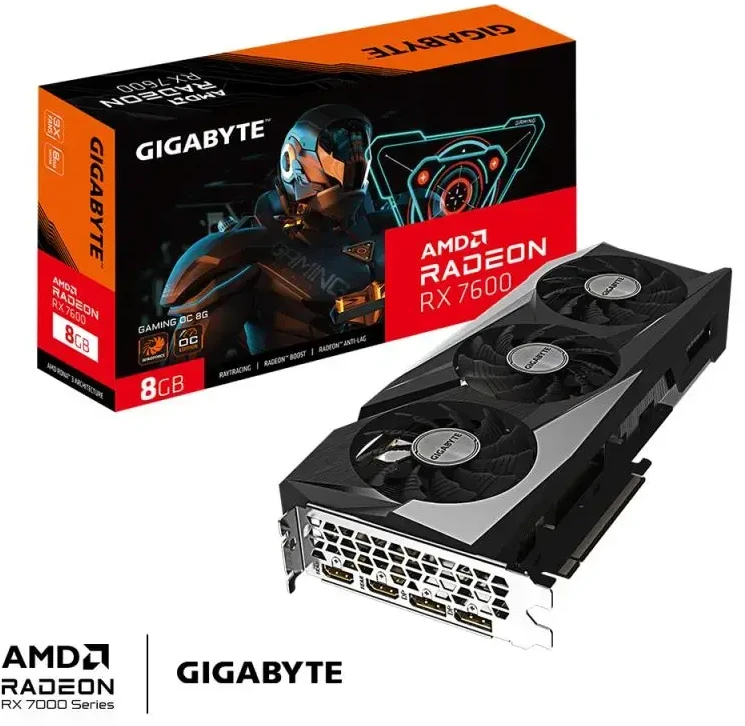 Gigabyte Radeon RX 7600 Gaming OC - vaizdo plokštė - Radeon RX 7600 - 8 GB