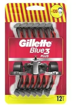 Gillette Disposable razors for men Blue3 Raudona 12 pcs