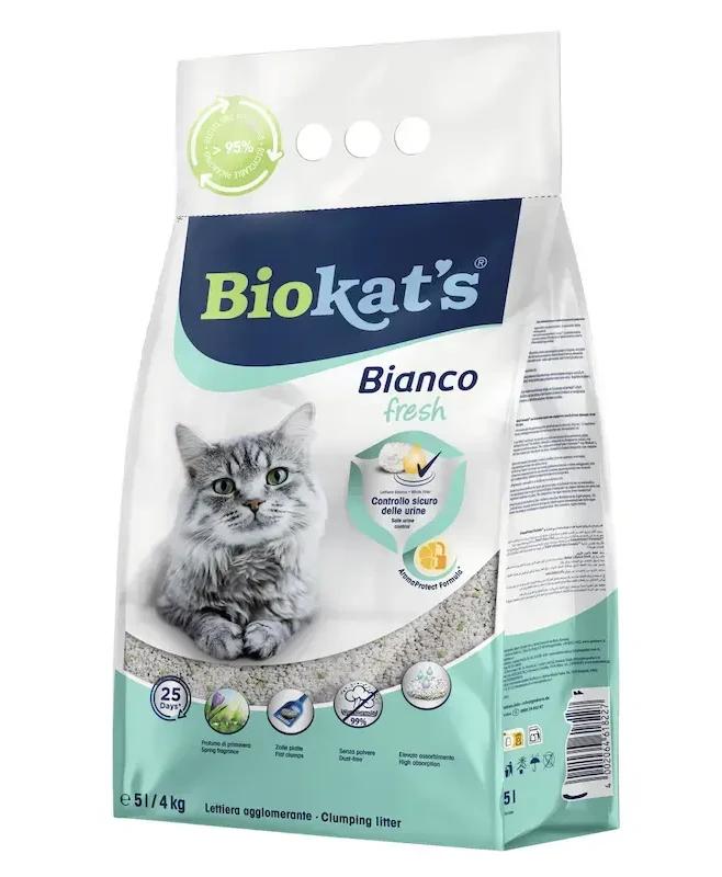 Gimborn kačių kraikas – Biokats Bianco Fresh, 5 l
