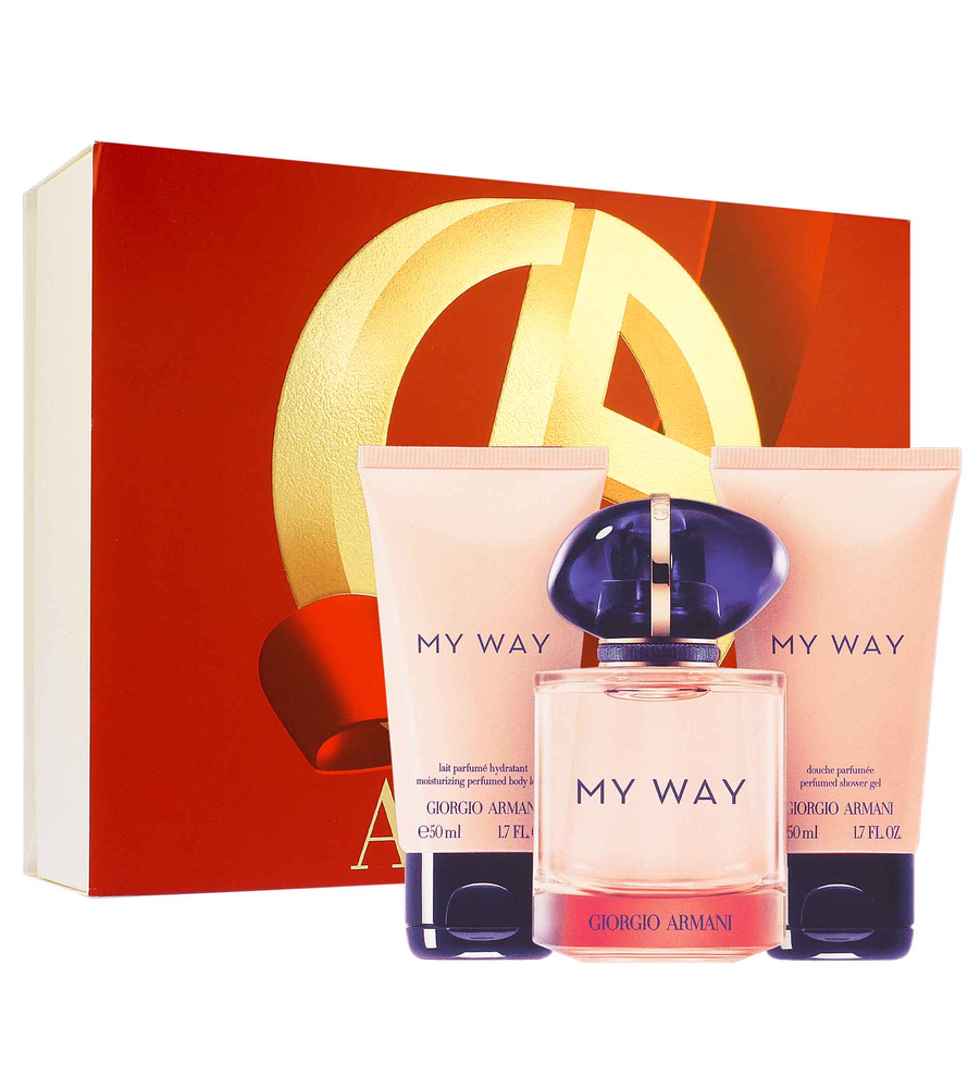 Giorgio Armani My Way rinkinys moterims (EDP, 50 ml + dušo želė, 50 ml + kūno losjonas, 50 ml)