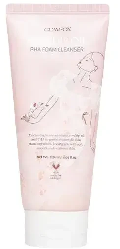 Glamfox Erškėtuogių aliejaus valomasis ir drėkinamasis putojantis prausiklis, 120 ml