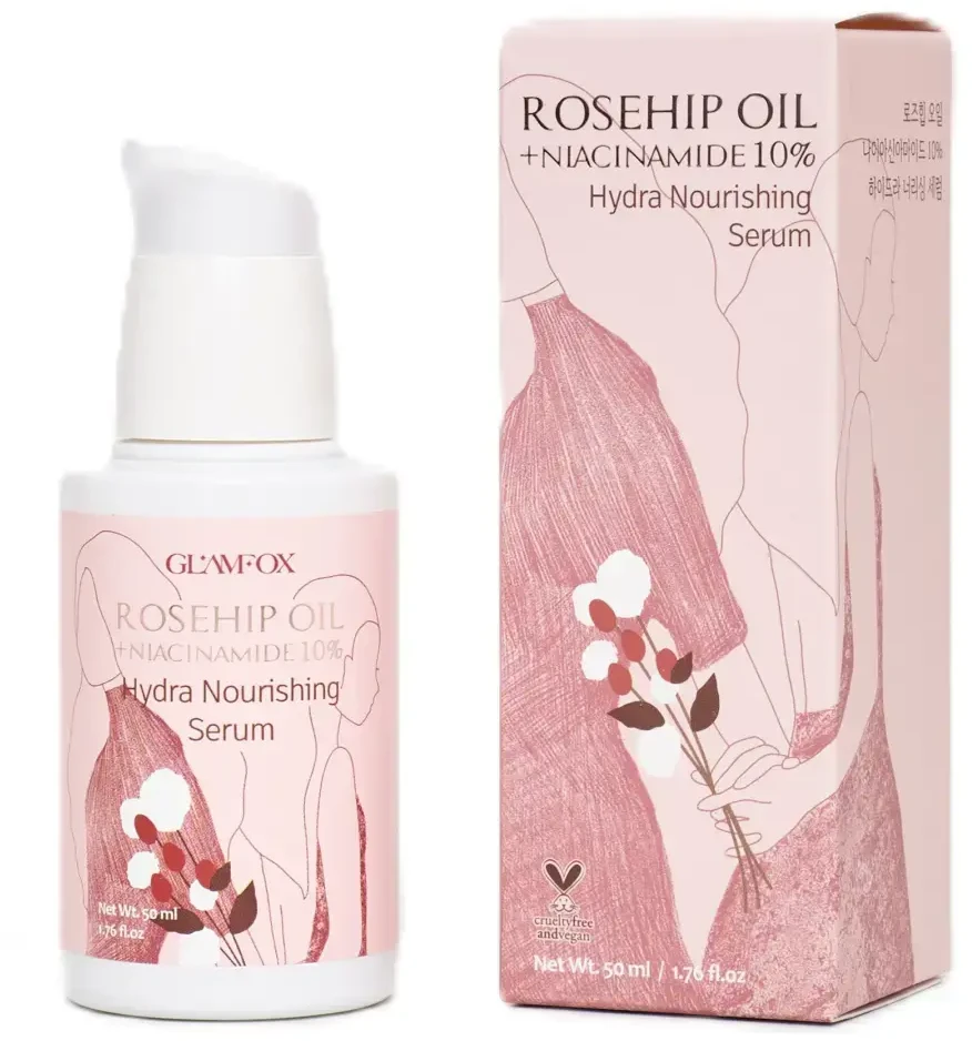 Glamfox Rosehip Oil maitininantis Daily Serum For Face, 50 ml
