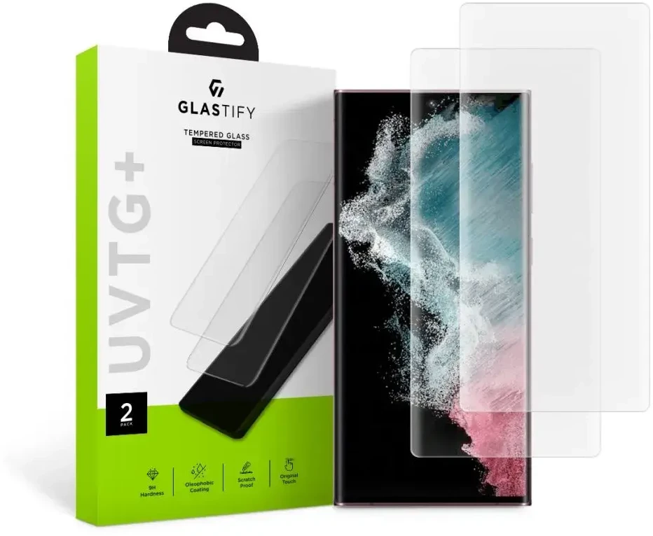 Grūdintas stiklas GLASTIFY UVTG+ 2-PACK GALAXY S22 ULTRA