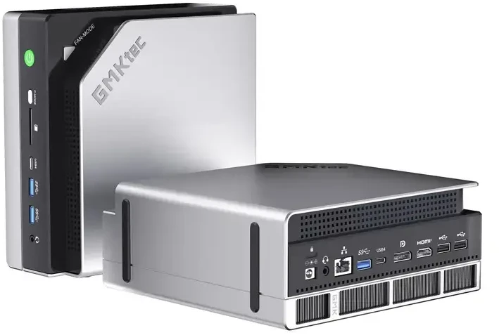 Mini PC - GMKtec EVO-X2 Ryzen AI Max+ 395, 64GB RAM, 1TB SSD, WiFi 7, Juoda/Sidabrinė