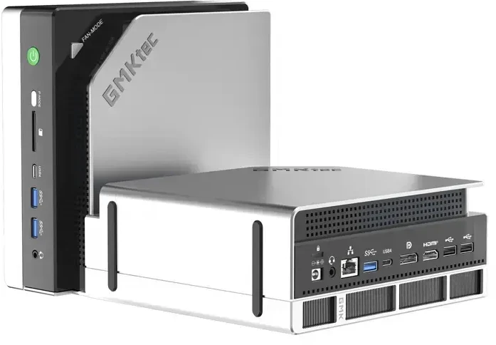 Mini PC - GMKtec EVO-X2 Ryzen AI Max+ 395, 64GB RAM, 1TB SSD, WiFi 7, Juoda/Sidabrinė