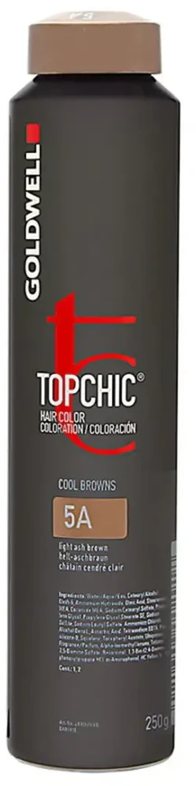 Goldwell TopChic Permanent Hair Dye 5A Light Ash Brown, 250 ml