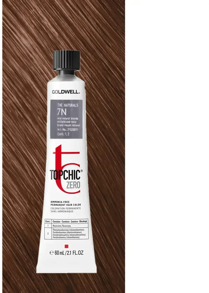 Goldwell TopChic Zero nuolatiniai plaukų dažai 7N naturalūs, skirti šviesiems plaukams, 60 ml