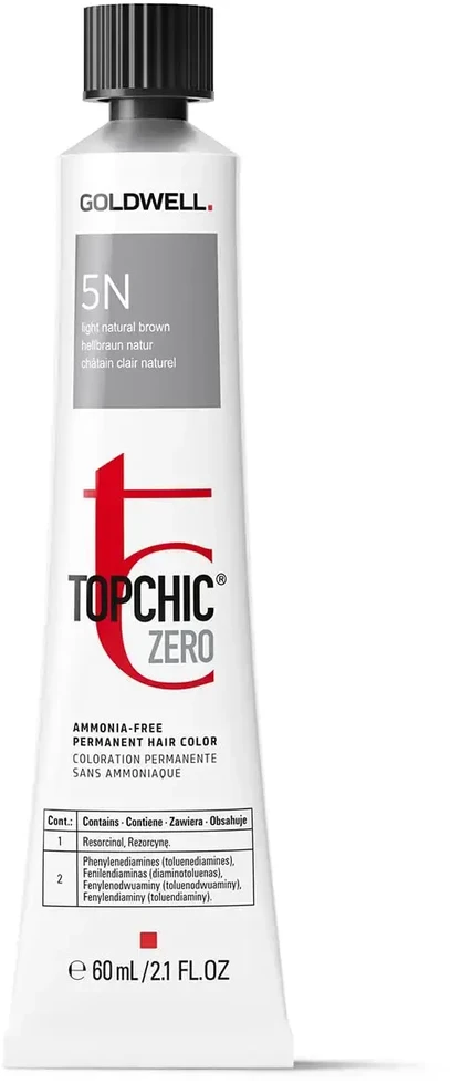 Goldwell TopChic Zero Permanent Hair Dye 5N Light Natural Brown, 60 ml