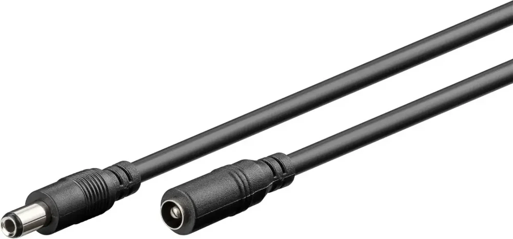 Goobay DC maitinimo kabelio ilgiklis 5m 5.5×2.5mm juodas 2×0.5 mm² max 24VDC 120W