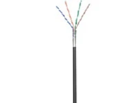 Goobay MicroConnect F/UTP CAT5e lauko kabelis, 100 m, juodas daugiagyslis AWG 26 CCA, PE apvalkalas