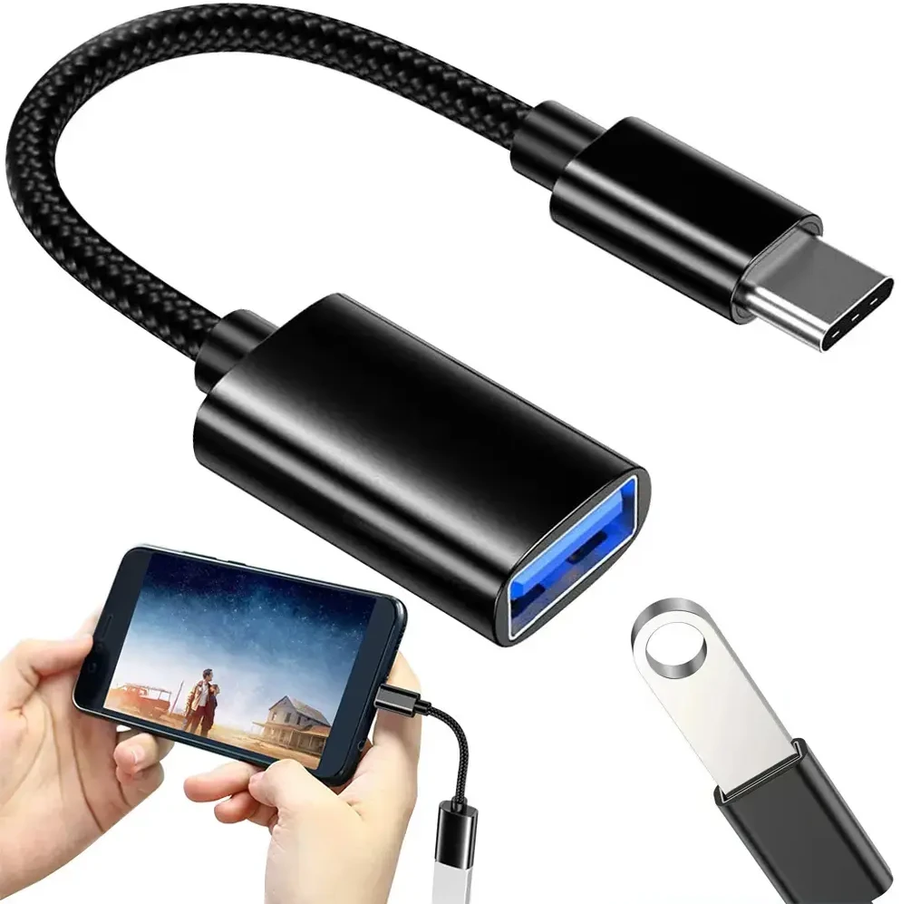 „GoodBuy“ adapteris USB-A į Type-C 3.0 OTG jungtimi, juodas (OEM)