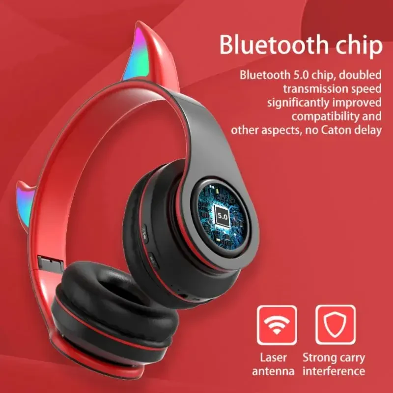 Ausinės Goodbuy Devil belaidės headsets skirta kids | bluetooth 5.0 | raudona