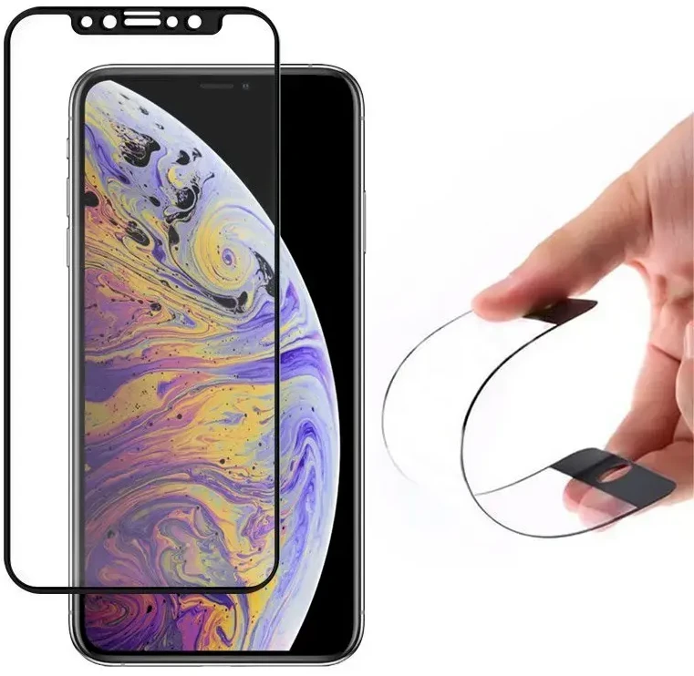 GoodBuy Flexible 9H visiškai uždengtas rėmeliu Apple iPhone 12 | 12 Pro juodas