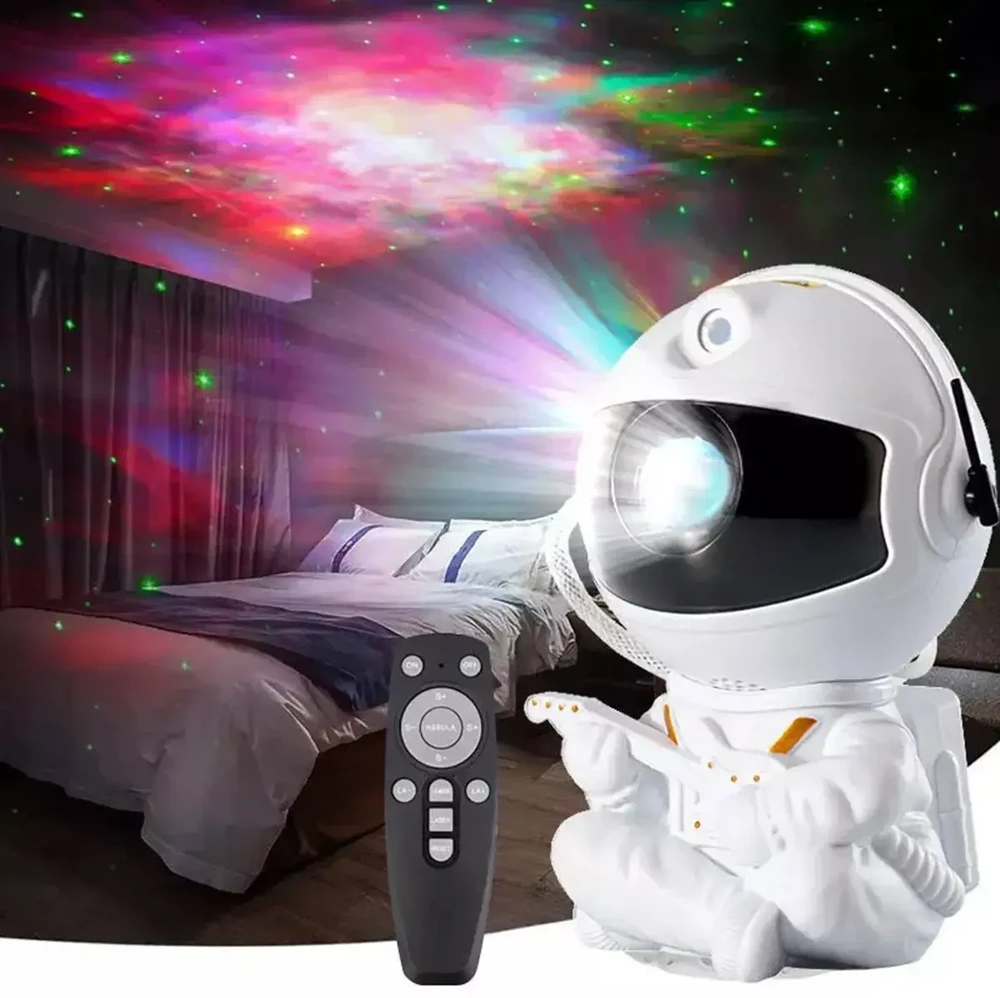 „Goodbuy“ namų lempa, astronautas, grojantis gitara, su nuotolinio valdymo pultu | laikmatis | 8 režimai, juodas