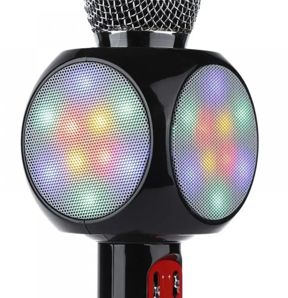 GoodBuy LED 360 karaoke mikrofons ar Bluetooth skaļruni | 5W Juodas