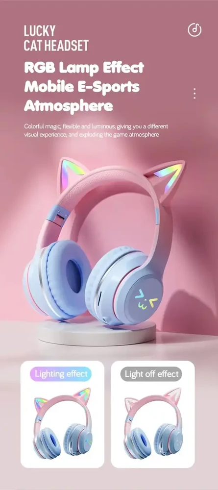 Ausinės Goodbuy Strange Eyes belaidės headsets skirta kids | bluetooth 5.1 juodas (Damaged Package) (Pažeista pakuotė)