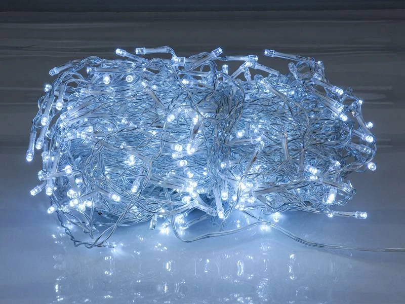 GoodBuy PR 100 LED girlianda, varvekliai, šaltai balta šviesa