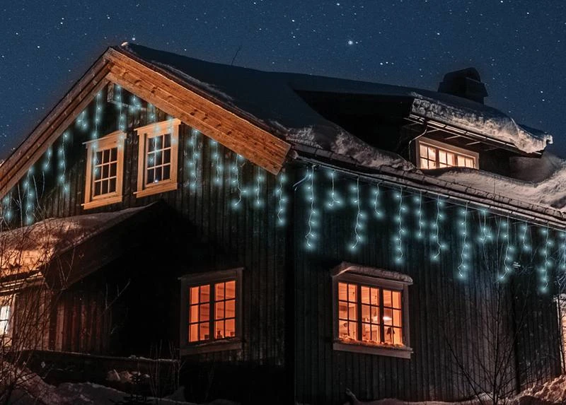 GoodBuy PR 100 LED girlianda, varvekliai, šaltai balta šviesa
