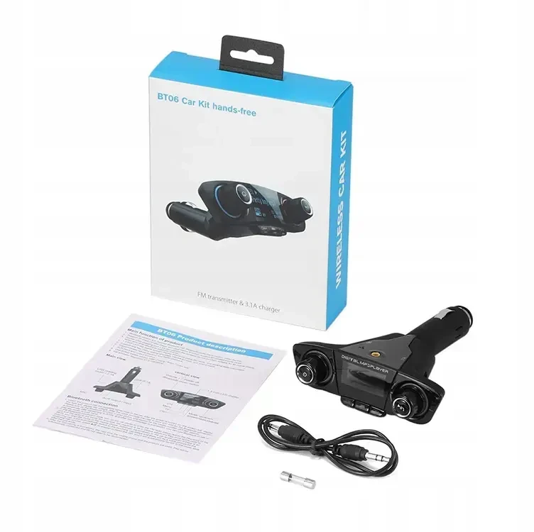 Goodbuy UFO auto fm raidītājs 2.1A usb flash sd bluetooth 5.0 juodas
