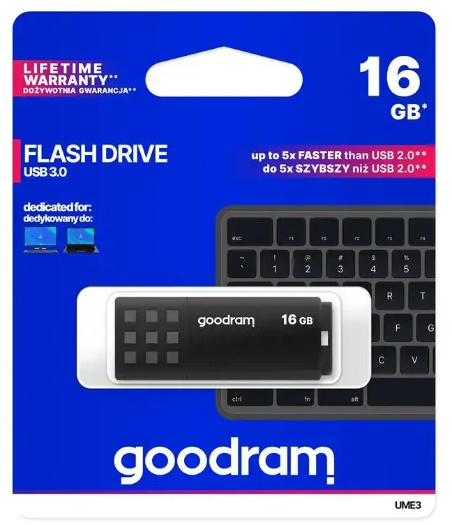 „Goodram“ laikmena 16 GB USB 3.0 UME3 juoda