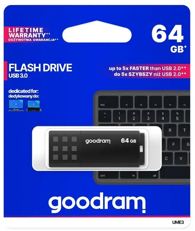 Goodram pendrive 64GB USB 3.0 UME3 juoda
