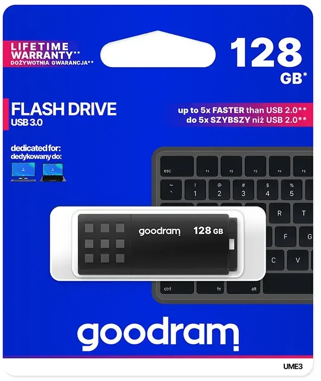 GOODRAM UME3 USB atmintinė – 128 GB USB 3.0 juoda