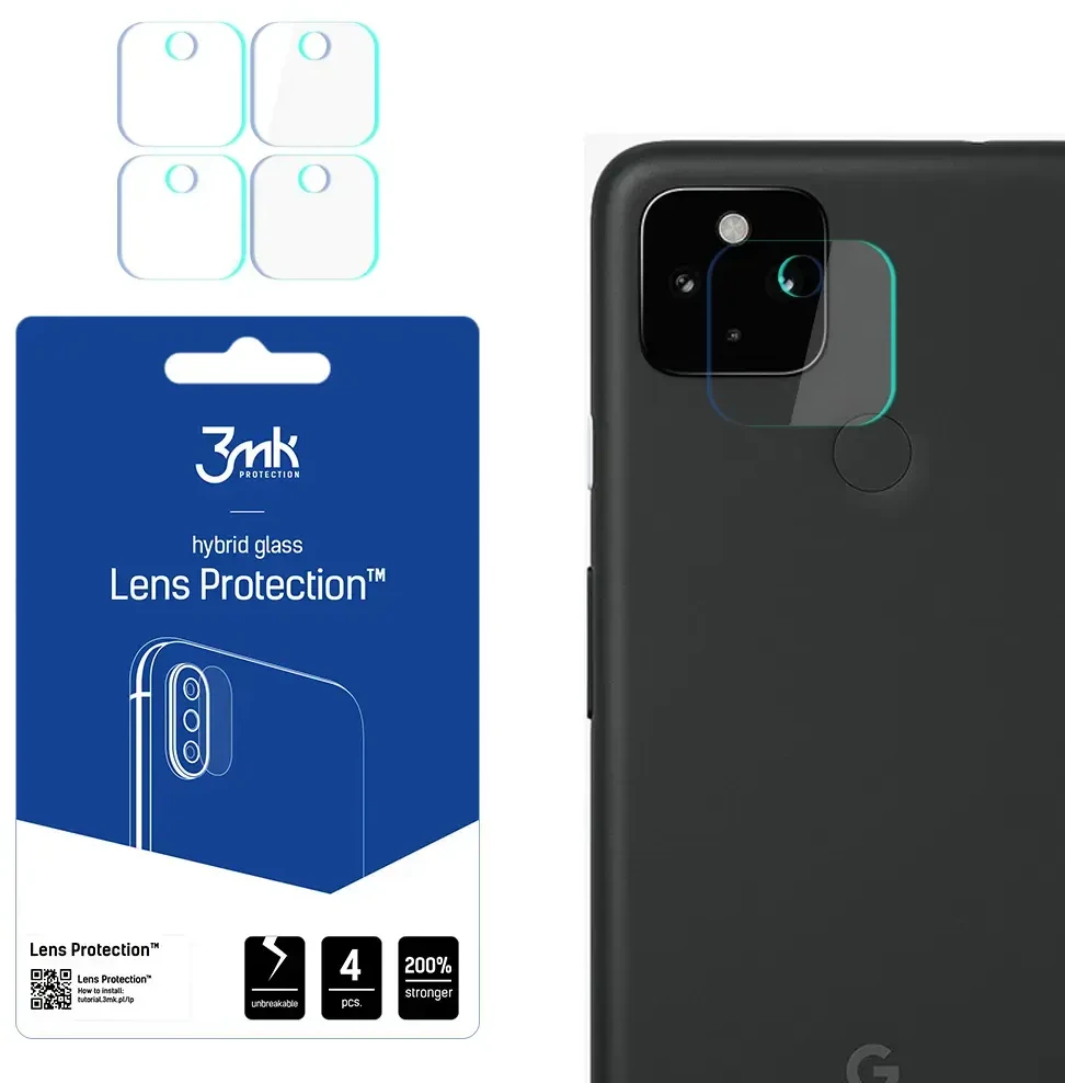 3MK LANKSČIAUS STIKLO LENŠYS GOOGLE PIXEL 4A HIBRIDINIS STIKLAS, skirtas 4 PC KAMERAI