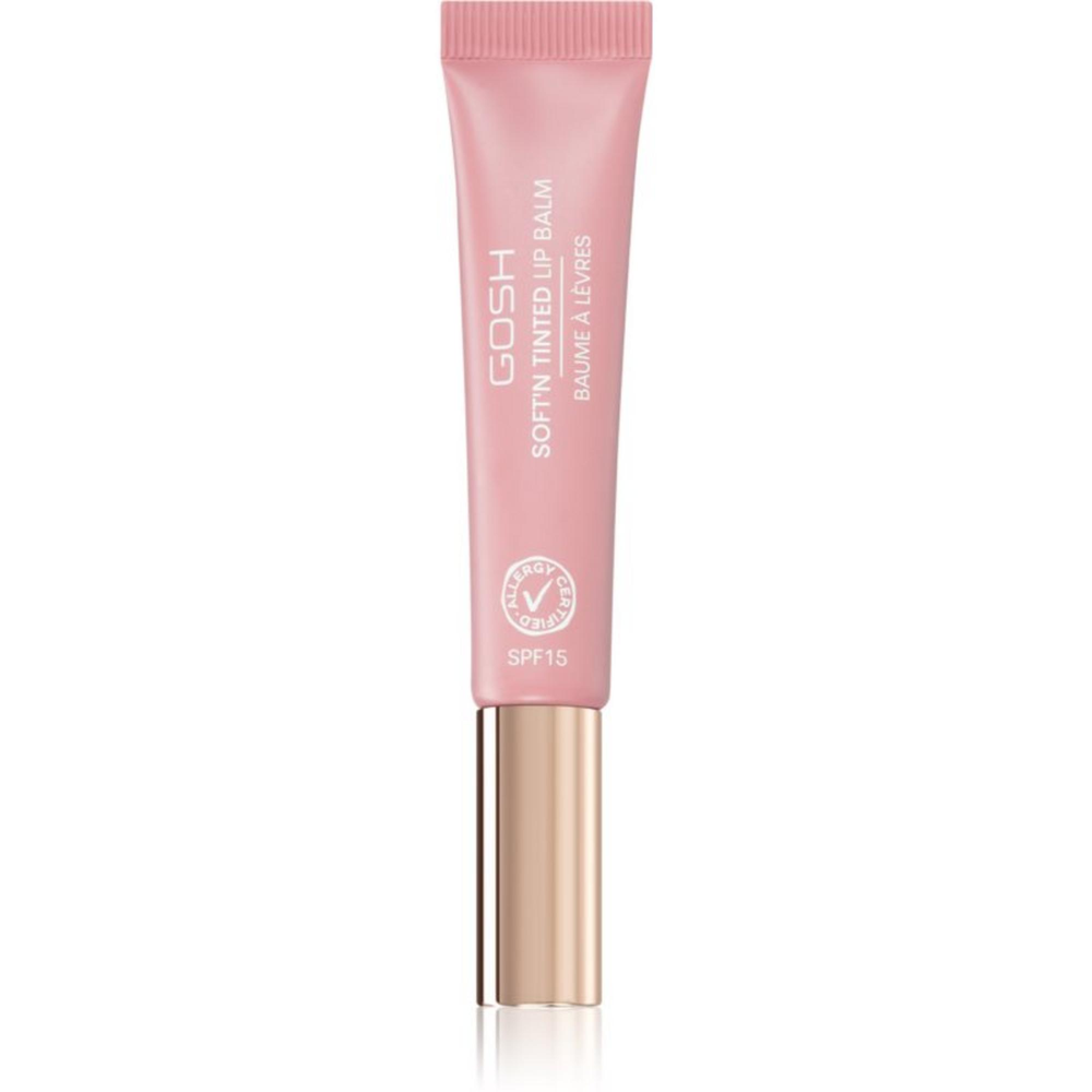 Fresh Natural Gosh Soft'n Tinted Vegan semi-transparent Lūpų balzamas 004 Vintage Rose SPF 15, 8 ml